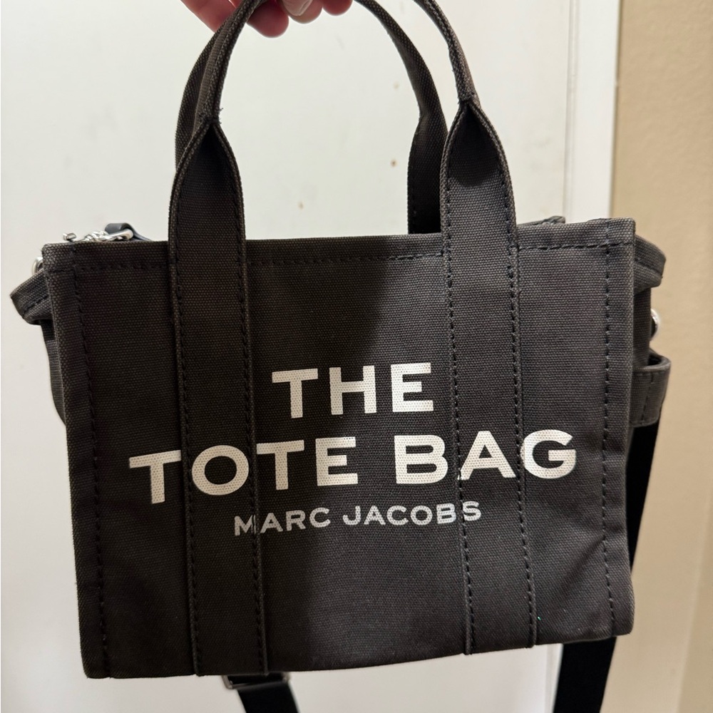 Marc Jacobs Black Canvas Tote with Bold Branding